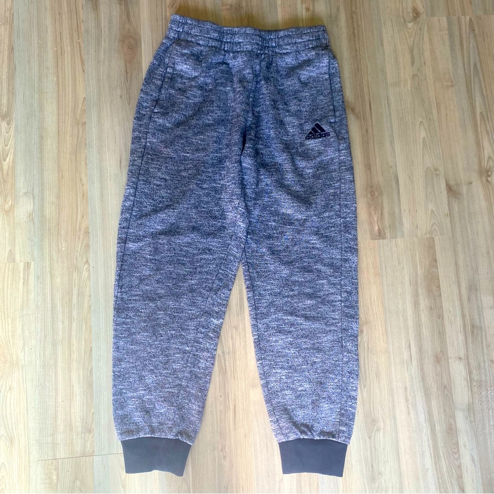 Adidas Joggers Sweatpants‎ Kids Gray Black Size Medium 10/12